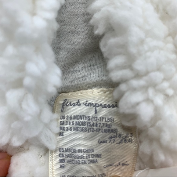 First Impressions Baby Hooded Fleece Coverall 3-6Months - Picture 9 of 10